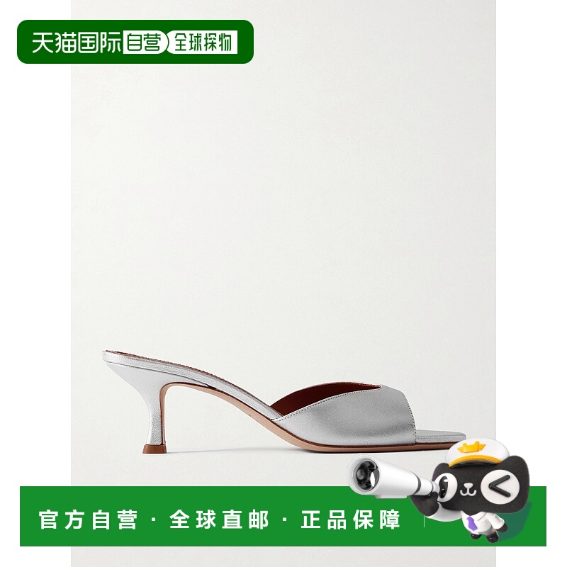 1h可退 香港直邮Staud 女士 Brigitte 金属感皮质凉拖 F24P5002MG