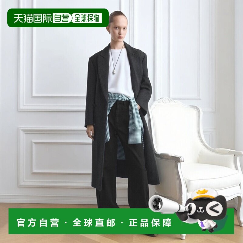 自营欧洲直邮Mango芒果 女士黑色常规版型牛仔裤宽松背带裤直筒裤