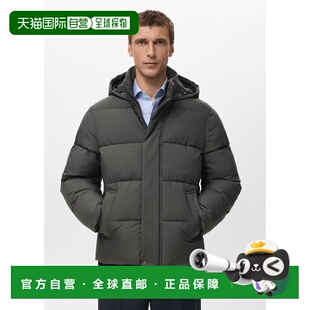 自营欧洲直邮Mango芒果 男士灰色短款绗缝防水防风外套