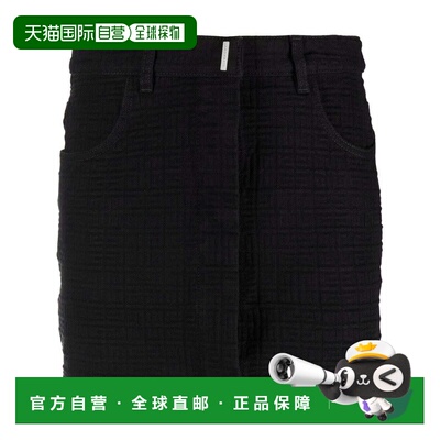 香港直邮GIVENCHY 女士半身裙 BW40J350PQ001 AW2022 黑色 牛仔迷
