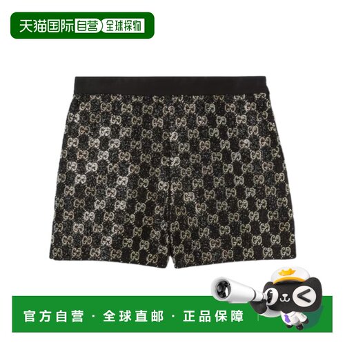香港直邮GUCCI 女士 刺绣粗花呢金银丝短裤 26SS 【付后1h可退】