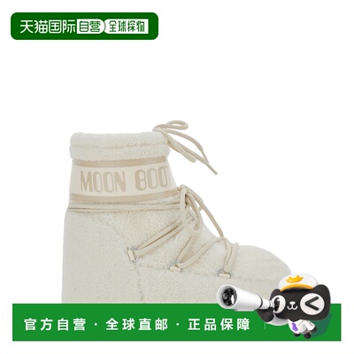 香港直邮moon boot 月亮靴 女士 ICON 低帮橡胶鞋底抓绒内衬白色