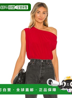 香港直邮NORMA KAMALI 诺玛 卡玛丽 女士 x 落肩袖红色上衣 KK424