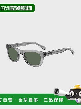 自营欧洲直邮HUGO BOSS雨果BOSS BLACK 带浮雕徽标灰色醋酸纤维太