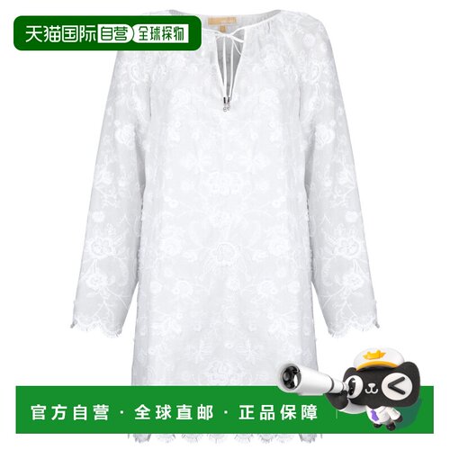 欧洲直邮MICHAEL Michael Kors衣服女短款连衣裙白色V NECK DRESS