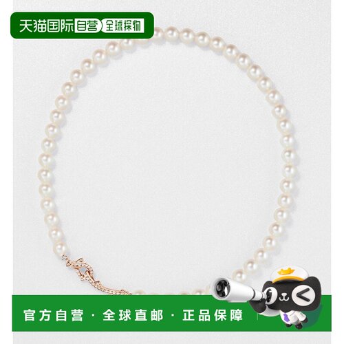 自营欧洲直邮Dior迪奥 Bois de Rose女士玫瑰金淡水珍珠钻石项链