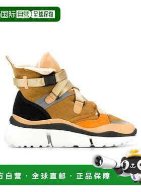 1h可退 香港直邮Chloe 拼色高帮休闲运动鞋 C19A05085厚底