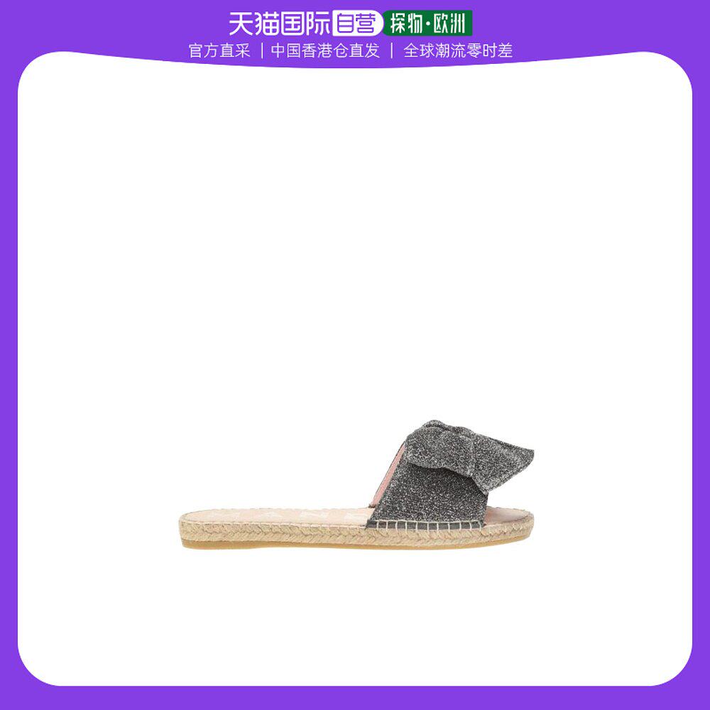 香港直邮manebi hamptons 蝴蝶结饰草编凉拖 f40j00