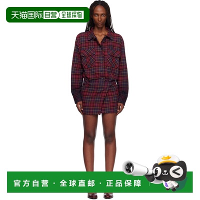 1h可退 香港直邮off-white 女士 红色 Check Flannel Arrow 连衣