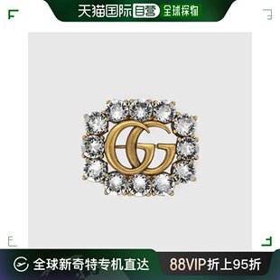 胸针 欧洲直邮GUCCI 古驰水晶金属双 99新未使用