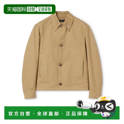 自营欧洲直邮GUCCI古驰 La Famiglia男士米色GG棉质 Gabardine夹