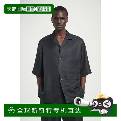欧洲直邮COS 男士灰黑色桑蚕丝衬衫新款