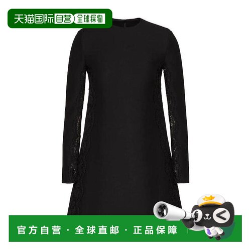 香港直邮VALENTINO 20FW 绉纱蕾丝连衣裙 Women 【付后1h可退】