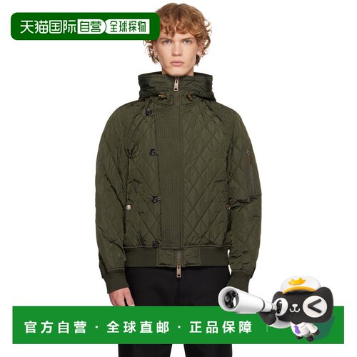1h可退 香港直邮Burberry 巴宝莉 男士 绿色 Hooded Quilted Nylo