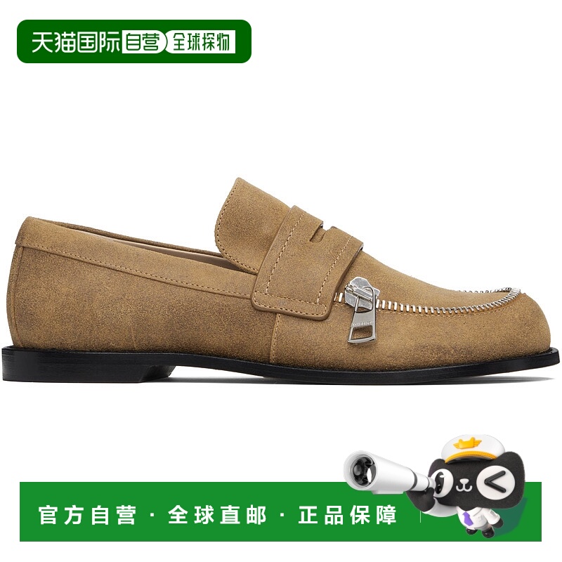 1h可退 香港直邮J.W. Anderson 男士 黄褐色 Biker Moccasin 乐福