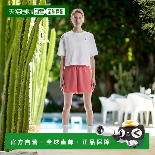 自营欧洲直邮On昂跑 Club系列女士白色棉logo印花短袖T恤