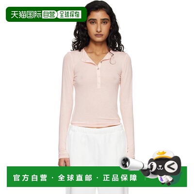 香港直邮SKIMS 女士 粉色 Sheer Modal Creweck 亨利衫 TPLSL1186