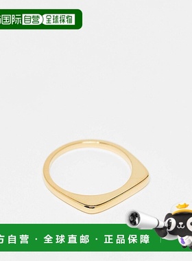 香港直邮ASOS 男士 signet 设计纯银窄款色调戒指(金色)