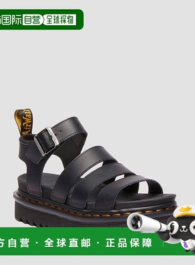 自营欧洲直邮DrMartens马丁大夫 Blaire女士黑色Athena皮革凉鞋