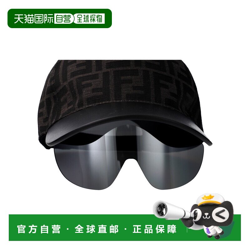 香港直邮FENDI 女士帽子 FE40022U01C AW2025 黑色 徽标太阳镜棒