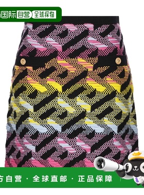 香港直邮Versace 多色 Greca 针织迷你裙 10030531A04063裙子