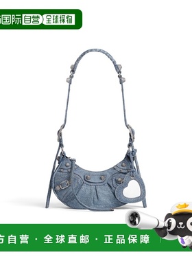 自营欧洲直邮Balenciaga巴黎世家 Le Cagole女士蓝色棉logo标识单