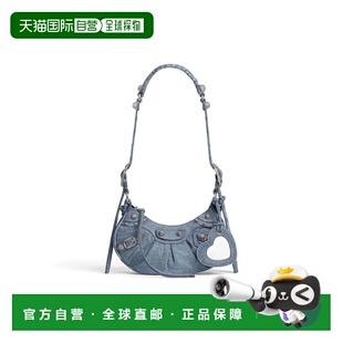 自营欧洲直邮Balenciaga巴黎世家 Le Cagole女士蓝色棉logo标识单