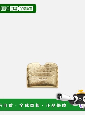 自营欧洲直邮Acnes Studios 女士金色小牛皮金属感卡包