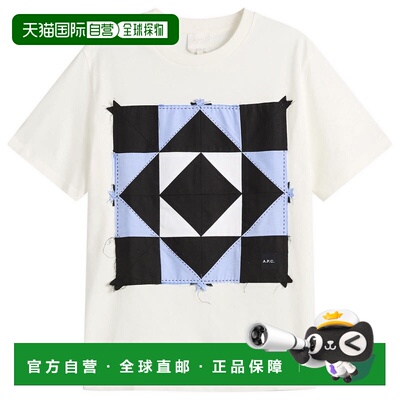 香港直邮A.P.C. 男士 拼布T恤 COHBUH26580 white白色 舒适时尚