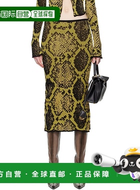 香港直邮The Attico 女士 黄色 & 黑色提花半身裙 251WCS00283KCC