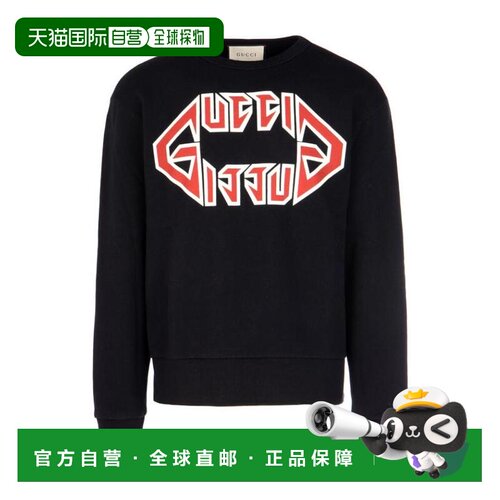 自营Gucci 王俊凯同款 黑色logo印花套衫 475532XJAK2长袖针织