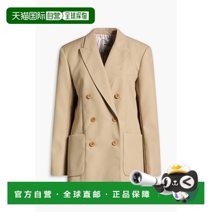 付款1h内可退 香港直邮Sandro 女士 双排扣羊毛混纺花呢西装外套