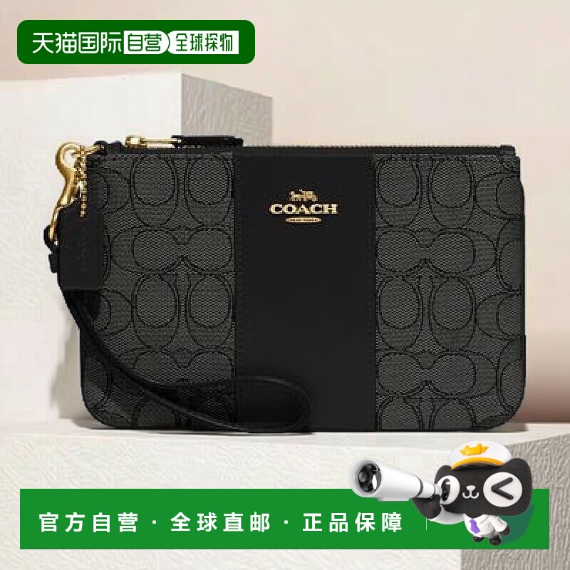 自营欧洲直邮Coach蔻驰 女包包 小号方形提花独家背包腕包