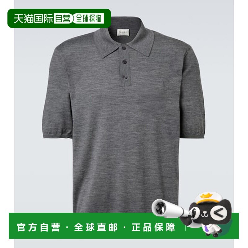 1h可退 香港直邮Saint Laurent 圣罗兰 男士 Cassandre 羊毛Polo