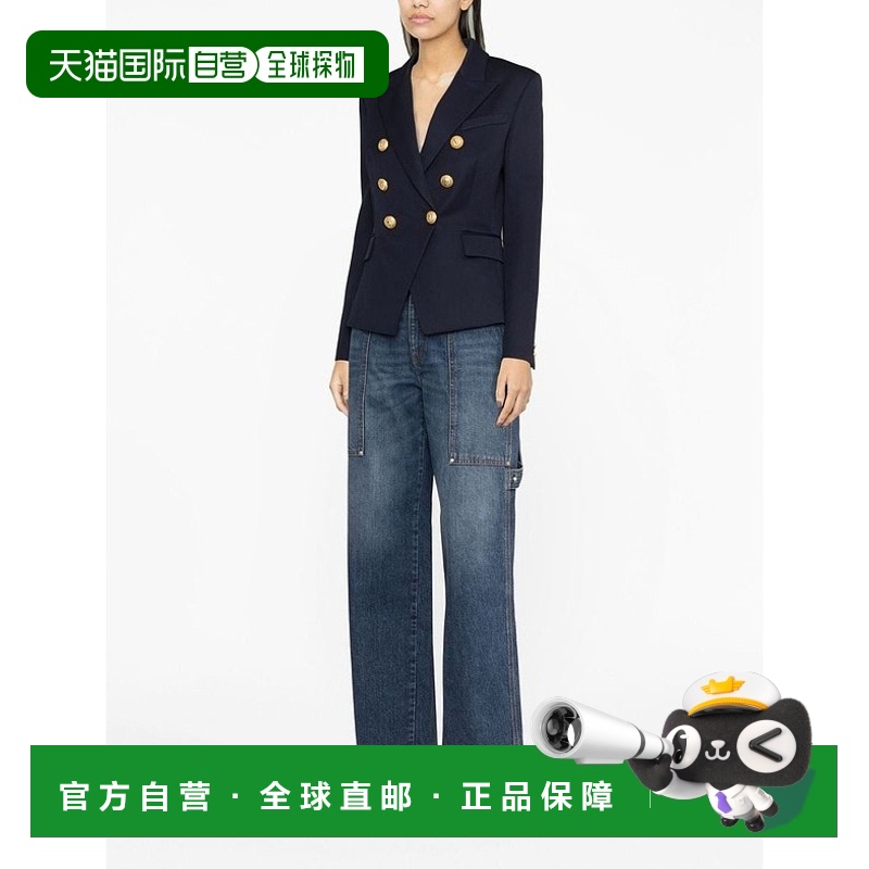 香港直邮Balmain 巴尔曼 女士 双排扣西装外套 BF1SG008WB08羊毛