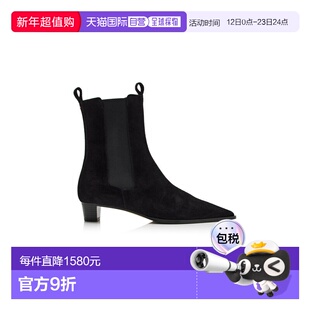 1h可退 香港直邮aeyde 女士 Kiki 绒面革靴子 black黑色 舒适时尚