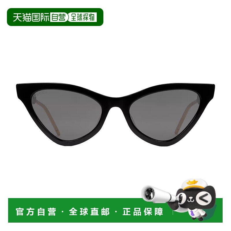 自营GUCCI/古驰 女款黑色醋纤猫眼造型镜框灰色镜片太阳镜
