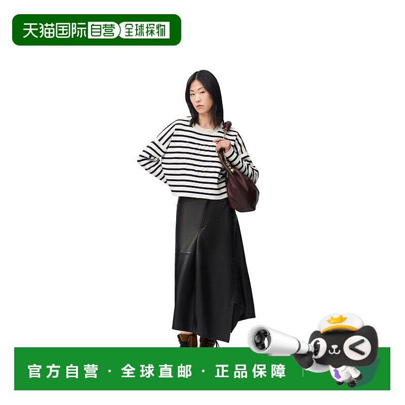 1h可退 欧洲直邮LOEWE罗意威缎面纳帕羊皮革不便宜半身裙潮流穿搭
