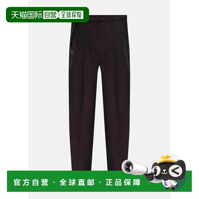 Dark Espresso Melange Belted Tailored Pants休闲裤西装裤