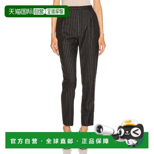 1h可退 香港直邮Saint Laurent 圣罗兰 女士 条纹精细剪裁裤子 61
