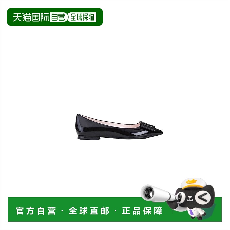 香港直邮Roger Vivier搭扣芭蕾鞋女士黑色尖头平底细节logo平底夏