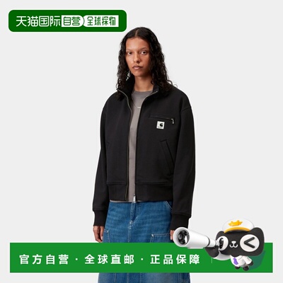 自营欧洲直邮Carhartt WIP Detroit女士黑色棉双向拉链夹克
