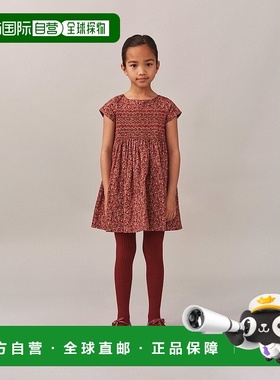 欧洲直邮Bonpoint小樱桃 Duchesse女童红色刺绣Liberty布料连衣裙