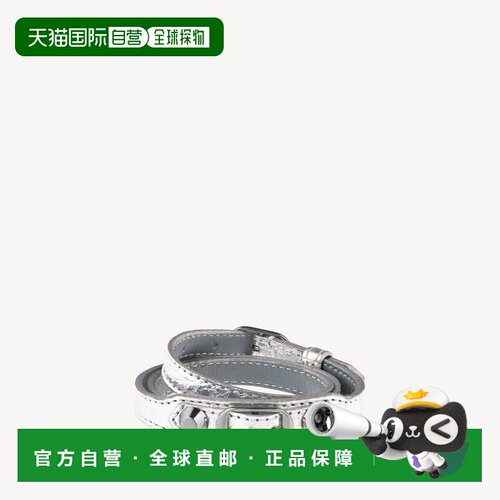 自营欧洲直邮Balenciaga巴黎世家 City Triple女士银色羊皮革手链