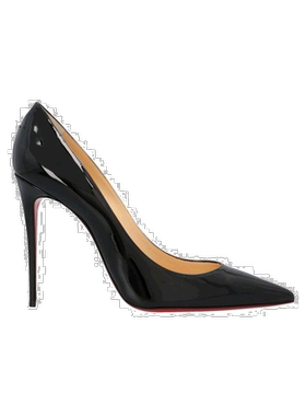 1h可退 Christian Louboutin 黑色尖头浅口漆皮高跟鞋 3191411_