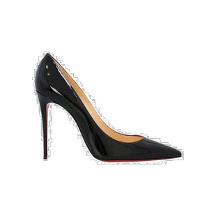 1h可退 Christian Louboutin 黑色尖头浅口漆皮高跟鞋 3191411_
