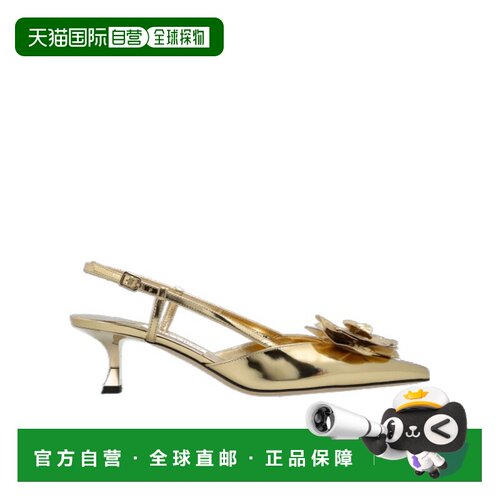 1h可退 Jimmy Choo Mimmi 50 花卉裹踝高跟鞋 MIMMISB50GXKGOLDGO