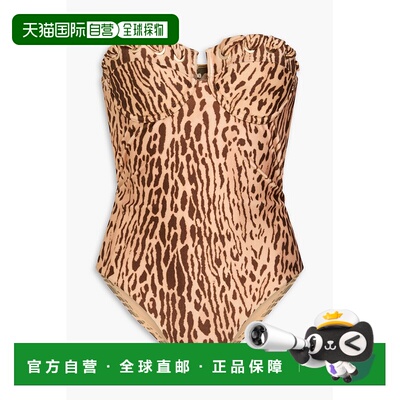 香港直邮ZIMMERMANN 女士 豹纹抹胸泳衣 6445WSS255ONEPIECETANLE