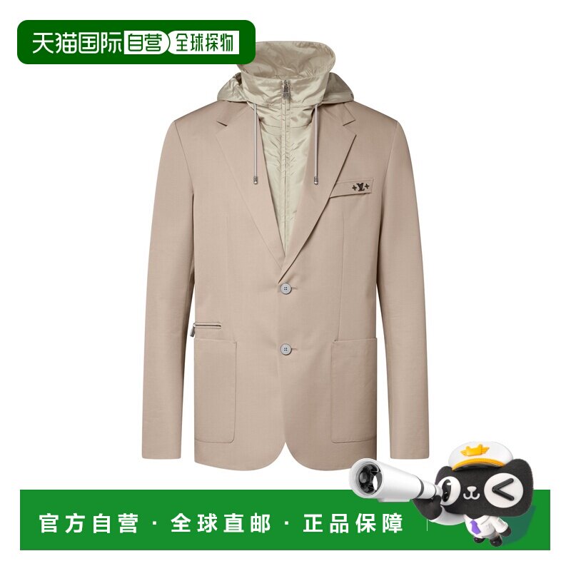 自营欧洲直邮LV路易威登 男士灰褐色羊毛混纺三合一西服夹克外套