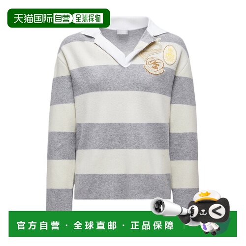 香港直邮Moncler 条纹长袖羊毛学院风POLO衫 K20939A00005M4283